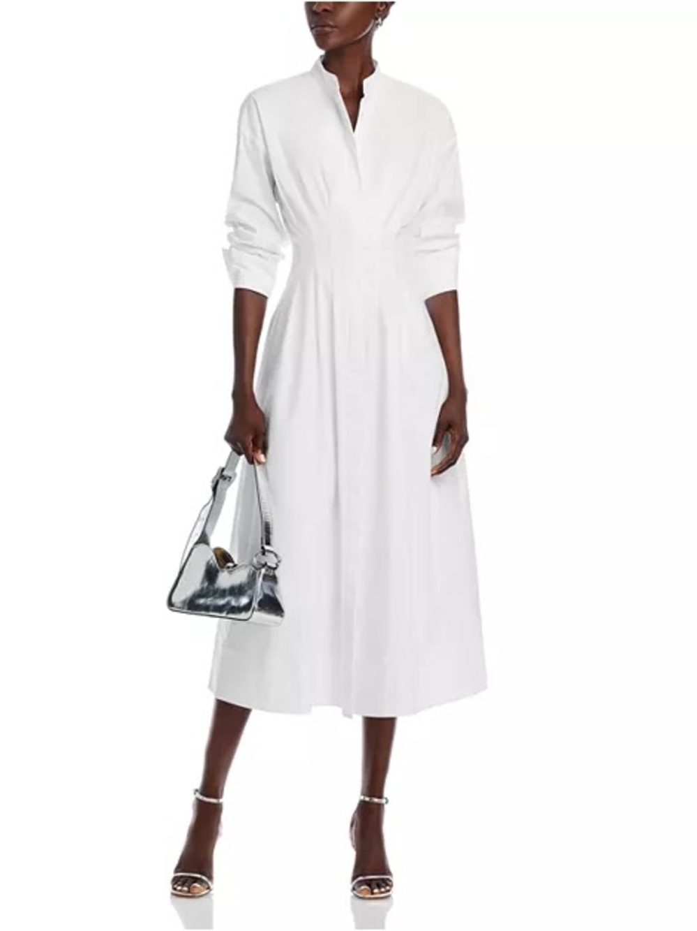STAUD Lorenza Midi Dress White XL - Picture 3 of 9
